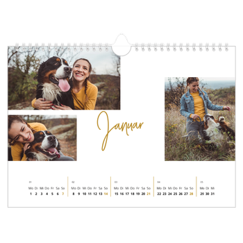 Fotokalender A4 — Goldstift