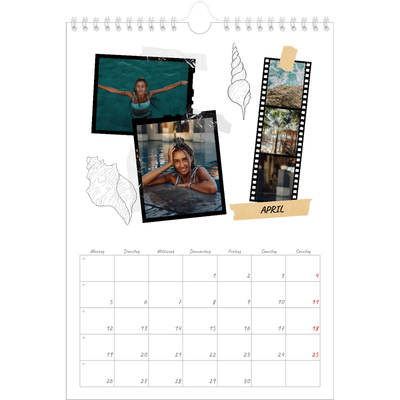 Fotokalender A4 (20 x 30 cm) — Scrapbook-Flair [April]