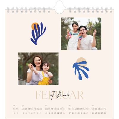 Jahreskalender Quadratisch — Verspielte Korallen [Februar]