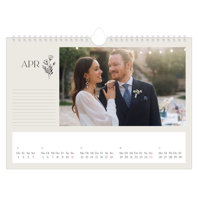 Fotokalender A4 — Blühende Initialen [April]