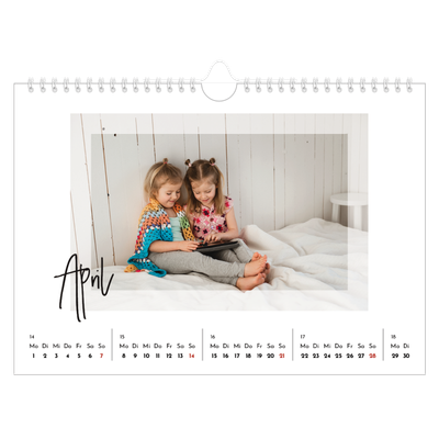 Fotokalender A4 — Durchsichtige Rahmen [April]