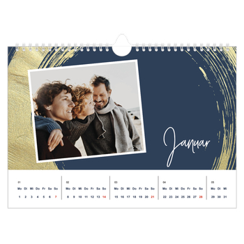 Fotokalender A4 — Goldene Pinselstriche