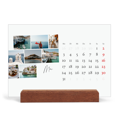 Tischkalender mit Holzfuß Querformat  — Städtereise [deckblatt]