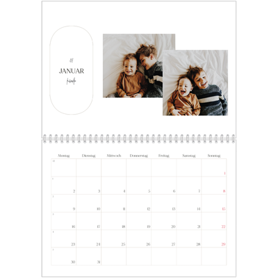Fotokalender A4 doppelt (30 x 40 cm) — Große Pläne [Januar]