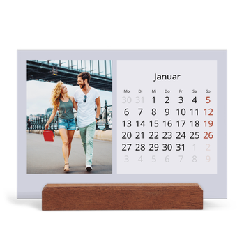Tischkalender mit Holzfuß Querformat — Farbenfroher Hintergrund