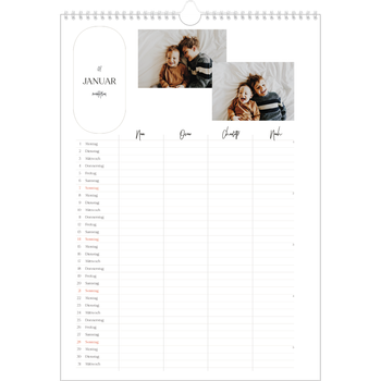 Fotokalender A3 — Große Pläne - 4-köpfige Familie