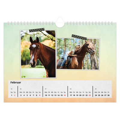 Fotokalender A4 — Fotos mit Klebestreifen-Optik [Februar]