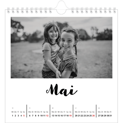 Jahreskalender Quadratisch — Handgeschrieben [deckblatt]