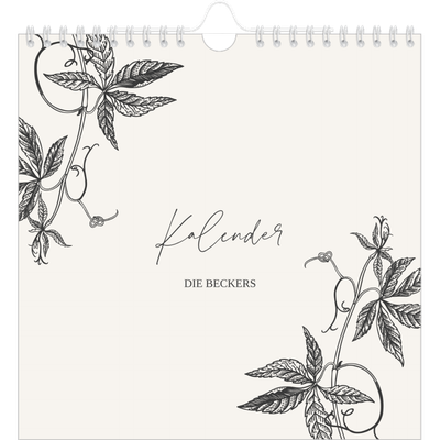 Jahreskalender Quadratisch — Tinte und Efeu [deckblatt]