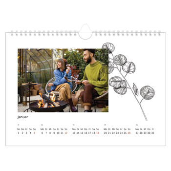 Fotokalender A4 — Blumenzeichnungen