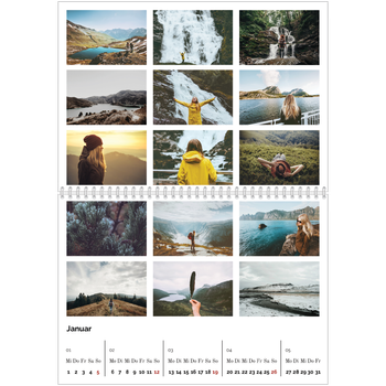 Fotokalender A4 doppelt — Fotoraster minimalistisch