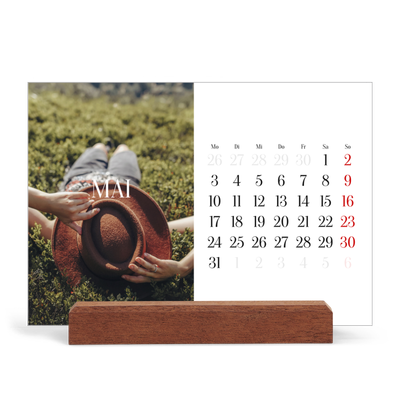 Tischkalender mit Holzfuß Querformat  — Endloses Entfliehen [deckblatt]