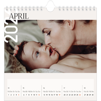 Jahreskalender Quadratisch — Überlappender Text [April]