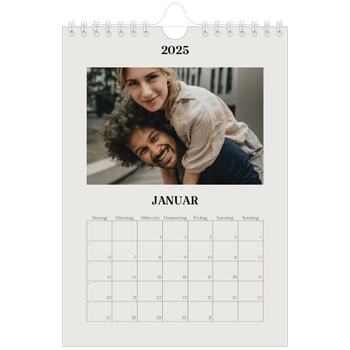 Fotokalender A5 — Schlicht in Creme