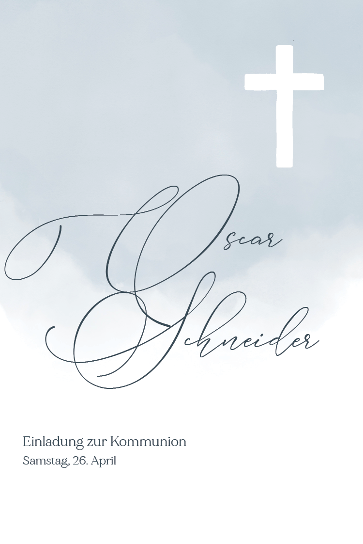 Einladungskarten — Aquarell-Abstrakt Blau