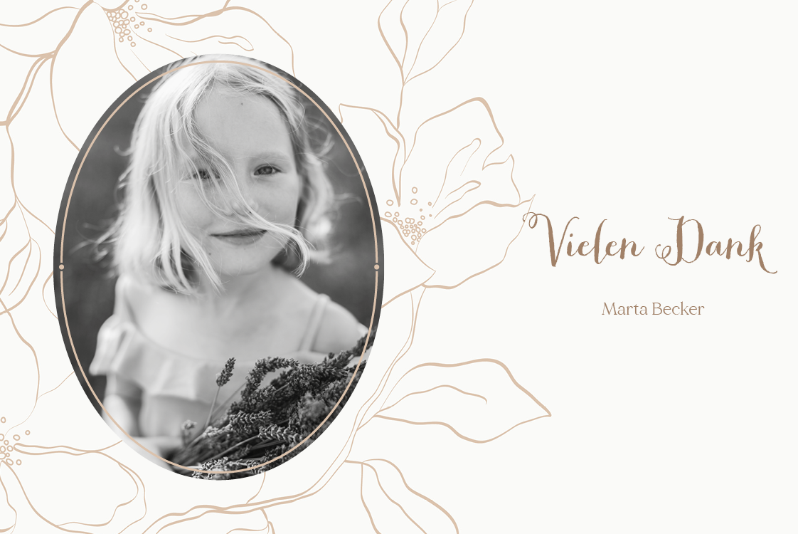 Dankeskarten — Florale Kalligraphie