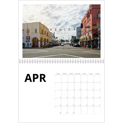 Fotokalender A4 doppelt (30 x 40 cm) — Datum groß [April]