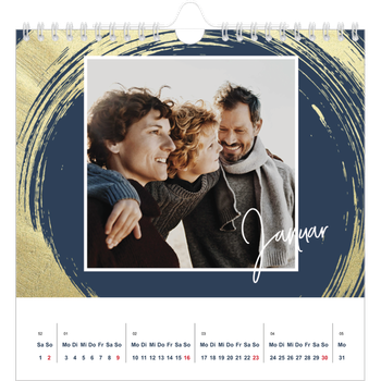 Fotokalender Quadratisch — Goldene Pinselstriche