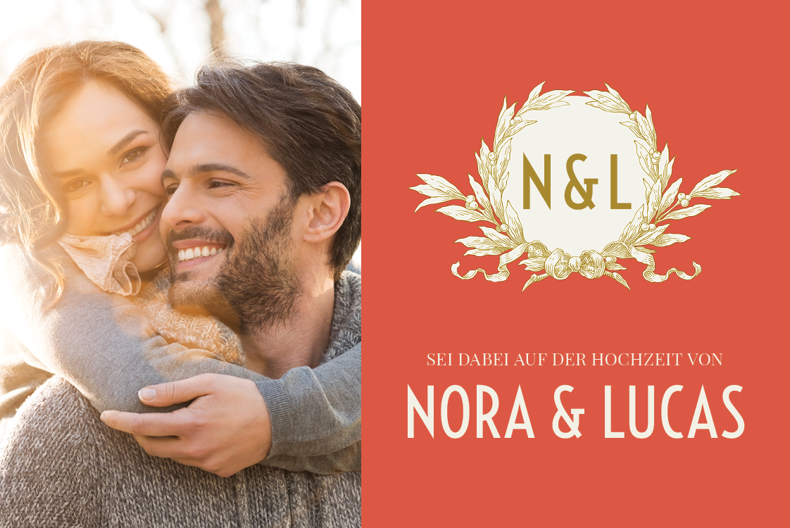 Einladungskarten — Gold und Rot