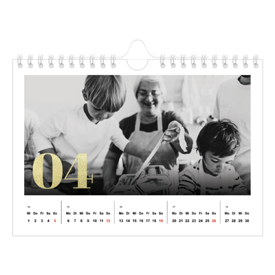 Fotokalender A5 — Große Glitzerzahlen [April]