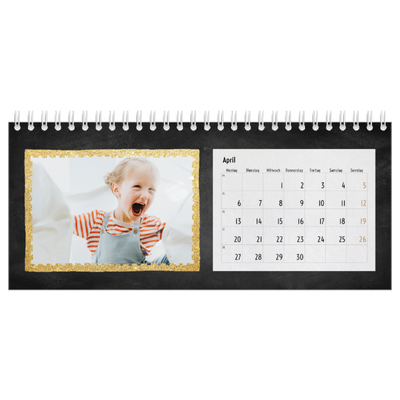 Tischkalender — Glitzernder Rahmen [April]