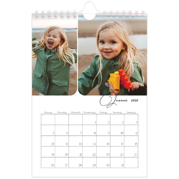 Fotokalender A5 — Schrift und Schnappschüsse