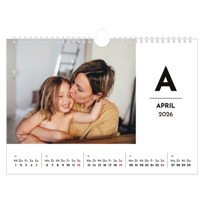 Fotokalender A4 — Buchstaben im Fokus [April]