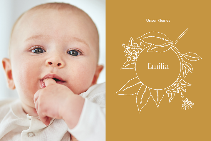 Einladungskarten — Zarte Blumen fürs Baby