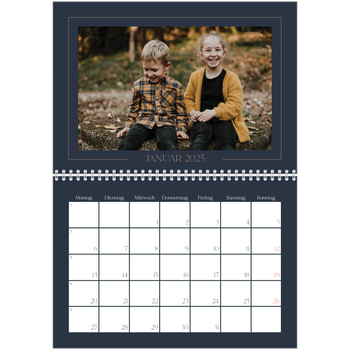 Fotokalender A4 doppelt — Preußisch Blau