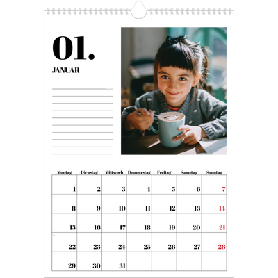 A3 Jahreskalender — Serif und Momente [Januar]