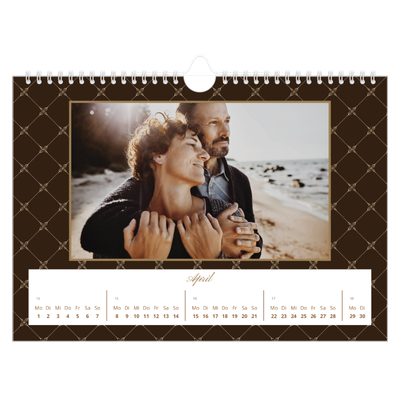 Fotokalender A4 — Vintage Schwarz-Weiß [April]