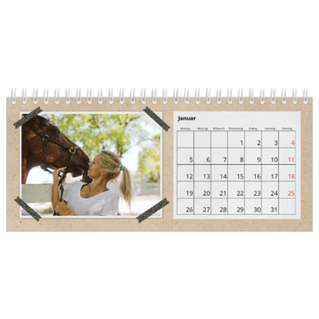 Tischkalender — Fotos mit Klebestreifen-Optik