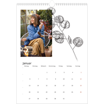 Fotokalender A3 — Blumenzeichnungen