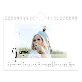 Fotokalender A5 — Durchsichtige Rahmen