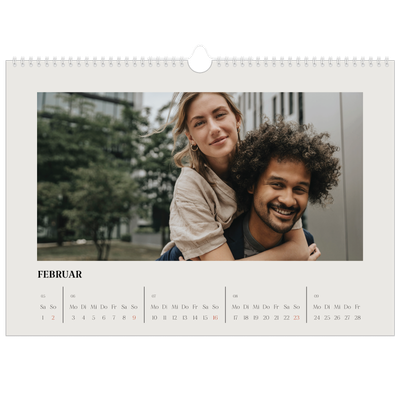 Fotokalender A3 — Schlicht in Creme [Februar]