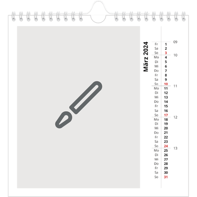 Jahreskalender Quadratisch — Gestalte deine eigenen Produkte [Marsch]