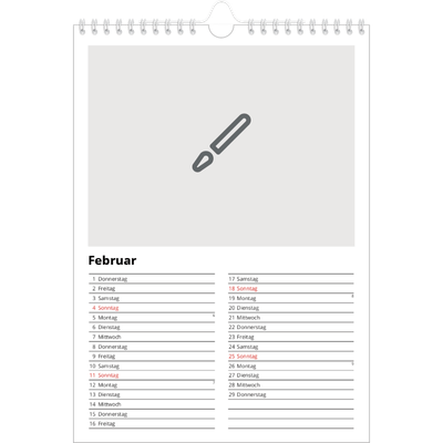 Fotokalender A4 (20 x 30 cm) — Gestalte deine eigenen Produkte [Februar]