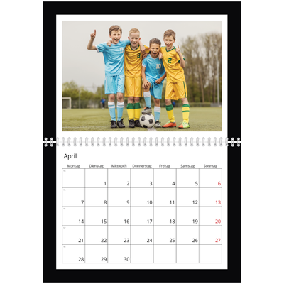 Fotokalender A4 doppelt (30 x 40 cm) — Schwarzer Rahmen [April]