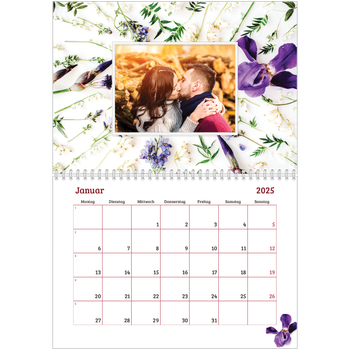 Fotokalender A4 doppelt — Blumenrahmen