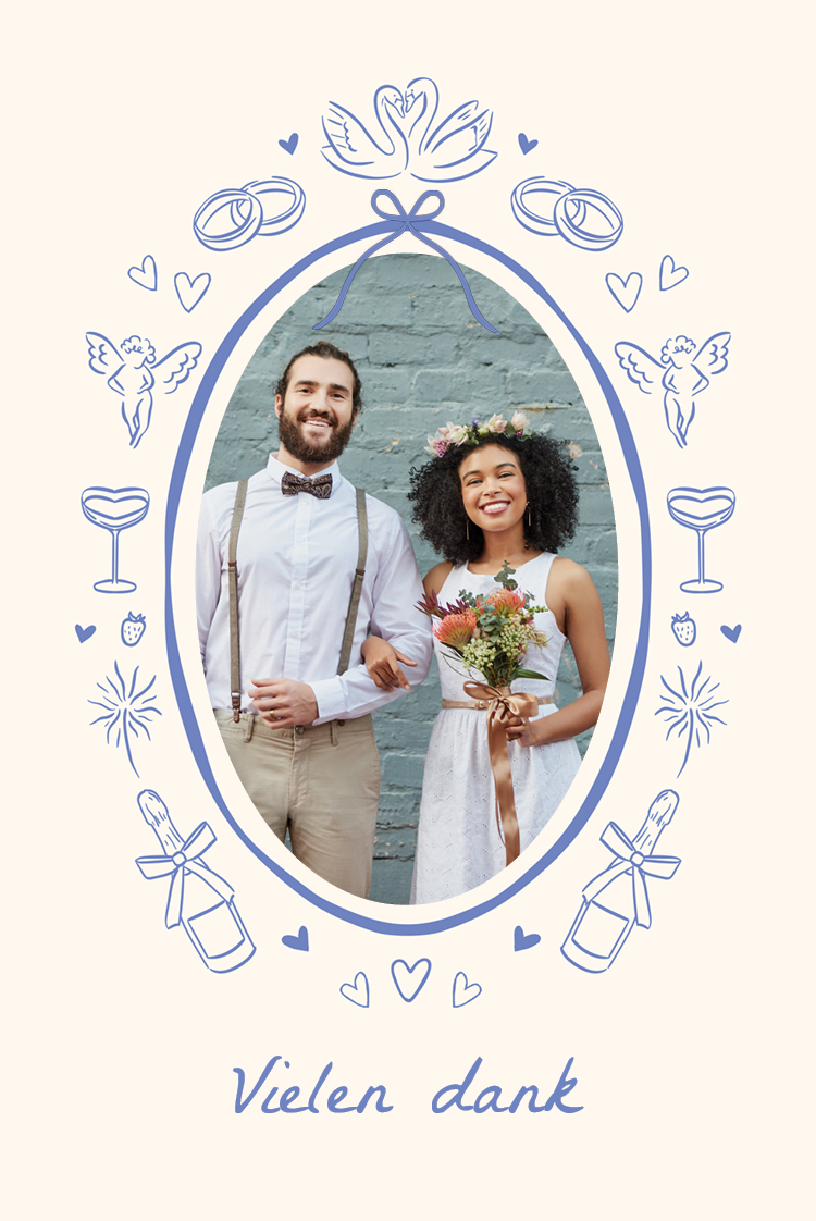 Dankeskarten — Schleifen und Kritzeleien