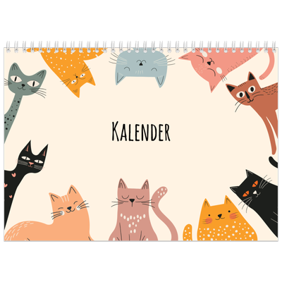 Fotokalender A4 doppelt (30 x 40 cm) — Katzenpfoten und Kritzeleien [deckblatt]