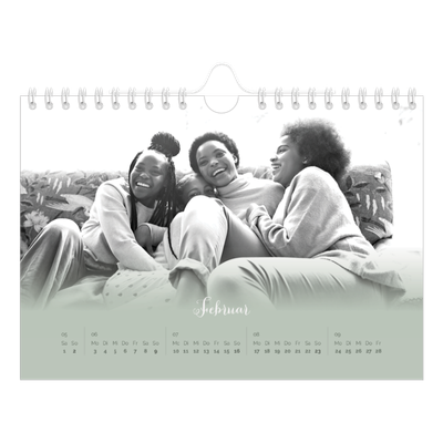 Fotokalender A5 — Zartgrüner Farbverlauf [Februar]