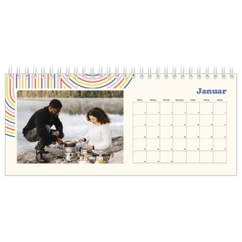 Tischkalender — Retro-Streifen