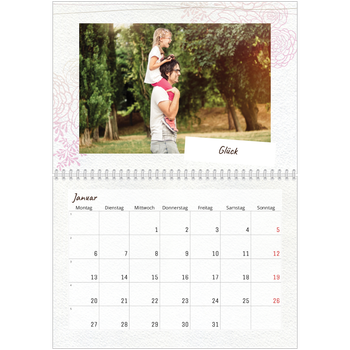 Fotokalender A4 doppelt — Geschenkpapier blumig