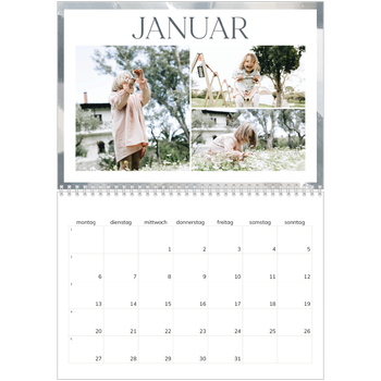 Fotokalender A4 doppelt — Farbpinsel-Effekt