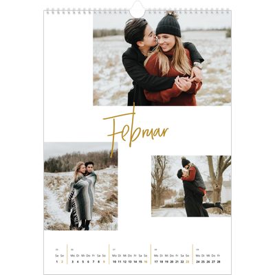 A3 Jahreskalender — Goldstift [Februar]