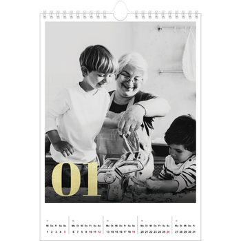 Fotokalender A4 — Große Glitzerzahlen