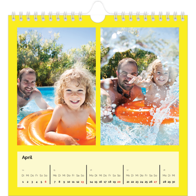 Jahreskalender Quadratisch — Ganzseitige Farbe [April]