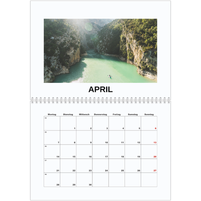 Fotokalender A4 doppelt (30 x 40 cm) — Schlichtes Foto [April]