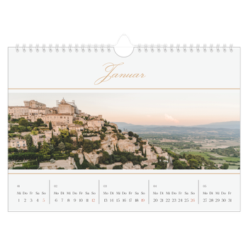 Fotokalender A4 — Goldschrift Banner